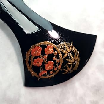 Amazon.co.jp: 上質 輪島塗 かんざし 簪 竹 梅 111 金蒔絵 黒漆